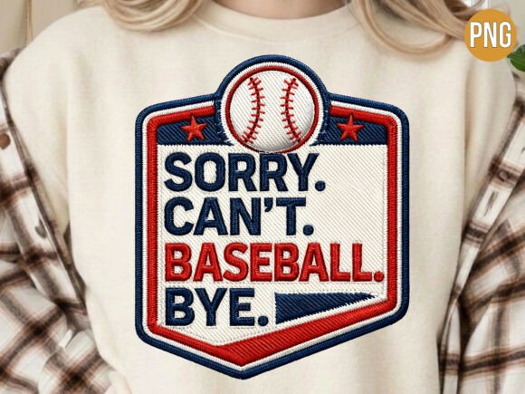 Baseball Sports Embroidery Patch PNG Design