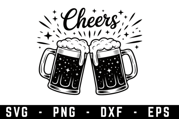 Beer Glasses Cheers SVG: Craft Perfect Party Designs