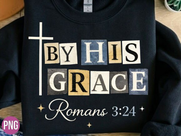 By His Grace Romans 3 24 Christian PNG: Elevating Faith-Based Design with High-Quality Digital Assets