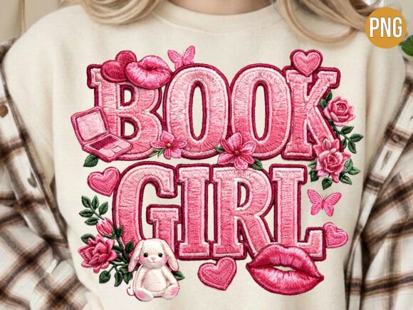 Elevating Print-on-Demand with the Book Girl Pink Embroidery Patch PNG: A Strategic Asset for Modern Creators