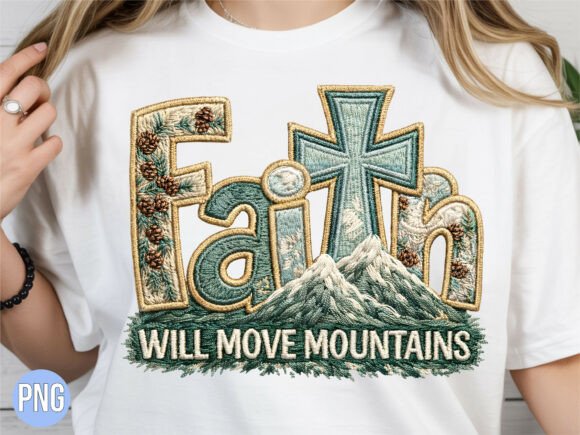 Faith Will Move Mountains Embroidery PNG: A Versatile Digital Asset for Modern Creators