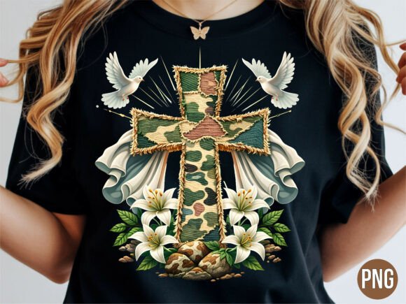 Integrating Camo Cross Christian Peace Doves PNG into Your Creative Workflow