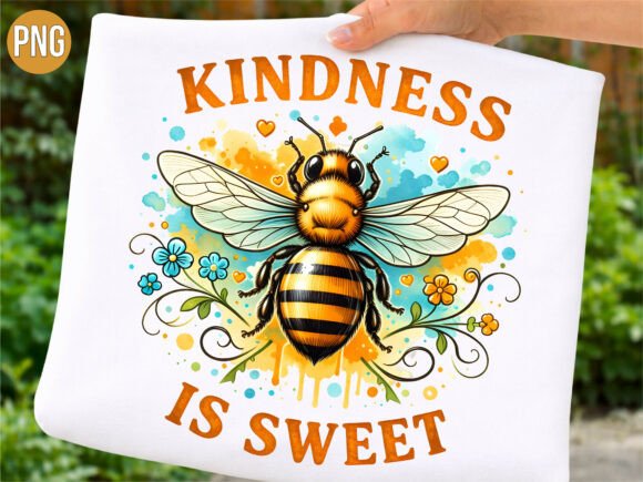 Kindness is Sweet Honey Bee Floral PNG: Elevating Your Creative Projects with Nature-Inspired Design