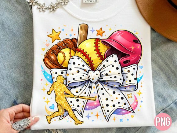Softball Equipment Bow Sublimation PNG