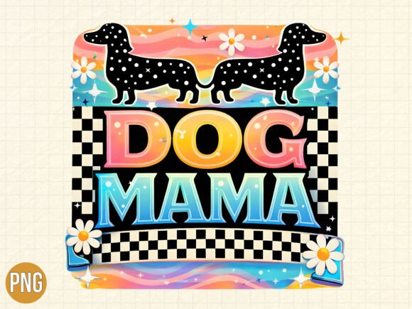 Unleash Your Creativity with the Retro Groovy Dog Mama Sublimation PNG
