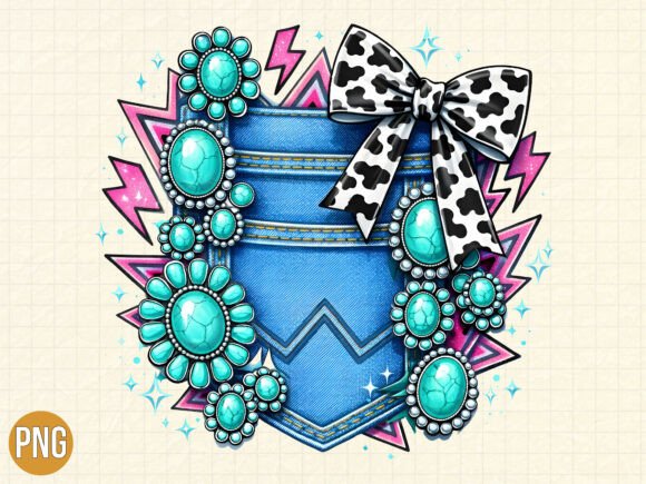 Unlocking Creativity with Western Turquoise Denim Pocket PNG Shirt Designs